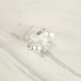 White Gold Open Pearl Ring