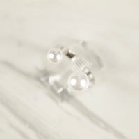 White Gold Open Pearl Ring