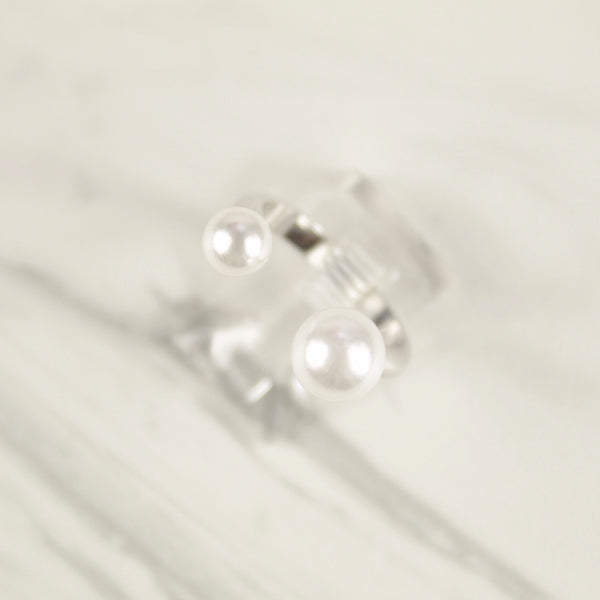 White Gold Open Pearl Ring