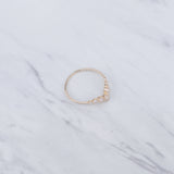 V Round Stone Stackable Band Ring