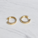 Slim Diamond Huggies Earrings