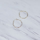 Slim Medium Twist Hoop Earrings