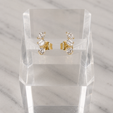 Mixed Cut Diamond Cluster Earrings
