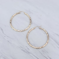 Diamond Cut Chunky Hoop Earrings