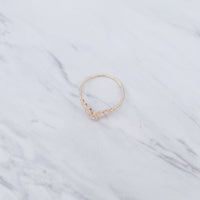 V Round Stone Stackable Band Ring