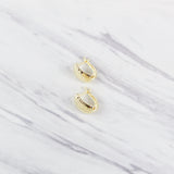 Chubby Diamond Cut Clip Earrings