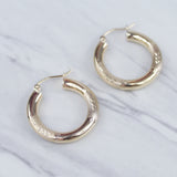 Fancy Dome Hoop Earrings