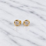 Classic Bezel Diamond Stud Earrings