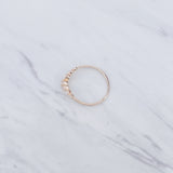 V Round Stone Stackable Band Ring