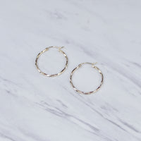 Slim Medium Twist Hoop Earrings