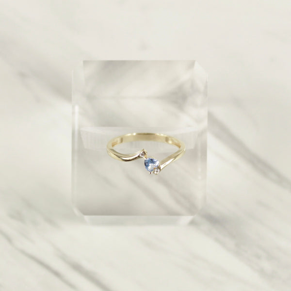 Blue Heart Stone Ring
