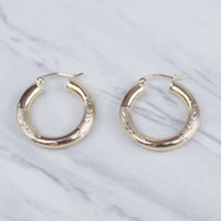 Fancy Dome Hoop Earrings