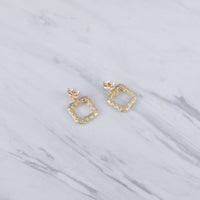 Braided Mesh Stud Earrings - Square