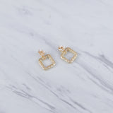 Braided Mesh Stud Earrings - Square