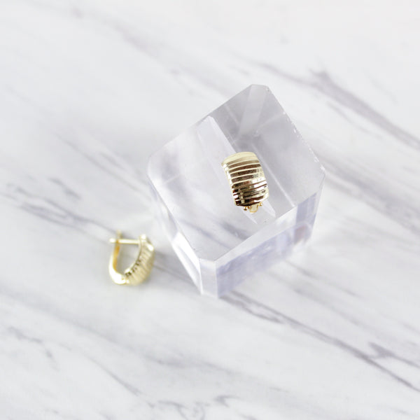 Chubby Diamond Cut Clip Earrings