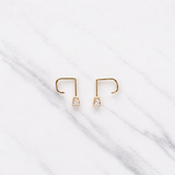 Stone Fish Hook Earrings