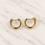 Single Diamond Swirl Earrings