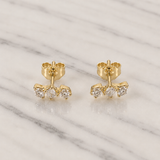 Mixed Cut Diamond Cluster Earrings