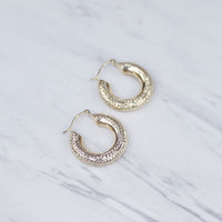 Diamond Cut Dome Hoop Earrings