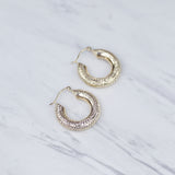 Diamond Cut Dome Hoop Earrings