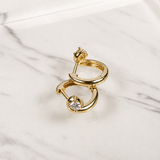 Single Diamond Swirl Earrings