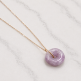 Lavender Jade Bi Disc Necklace