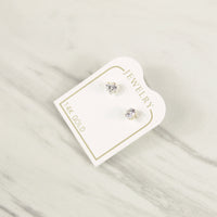 Mini Princess Cut Stone Earrings