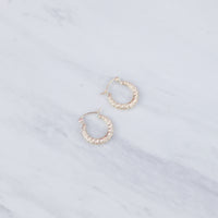Mini Gold Nugget Hoop Earrings