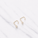 Stone Fish Hook Earrings
