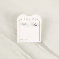 Mini Heart Stone Earrings