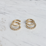 Chunky Double Layer Diamond Earrings
