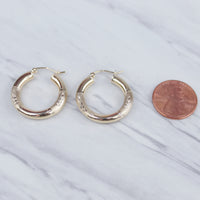 Fancy Dome Hoop Earrings