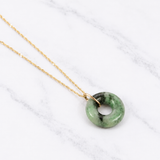 Marble Jade Disc Necklace