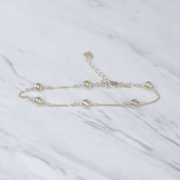 Diamond Cut Station Ball Bracelet