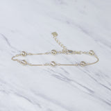 Diamond Cut Station Ball Bracelet