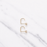 Stone Fish Hook Earrings