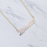 Name Plate Script with Cuban Chain