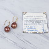 Chocolate Brown South Sea Pearl Dangling Earrings