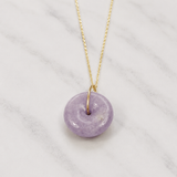 Lavender Jade Bi Disc Necklace