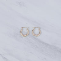 Mini Gold Nugget Hoop Earrings