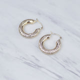 Diamond Cut Dome Hoop Earrings