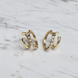 Chunky Double Layer Diamond Earrings