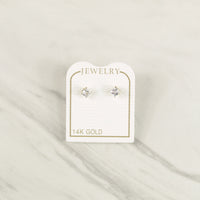 Mini Princess Cut Stone Earrings