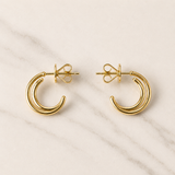 Double Band Diamond Earrings