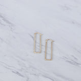 Slim Diamond Cut Rectangle Hoop Earrings