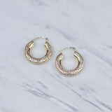 Diamond Cut Dome Hoop Earrings