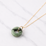Marble Jade Disc Necklace