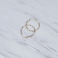 Slim Medium Twist Hoop Earrings