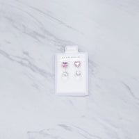 Pink Heart Telephone Stone Earrings