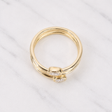 Oval Double Band Diamond Ring